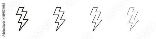 Lightning icon line design. thin line vector icon set.
