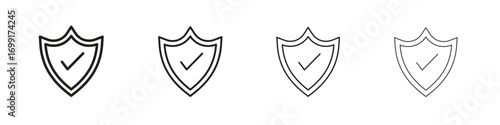 Insured icon line design. thin line vector icon set.