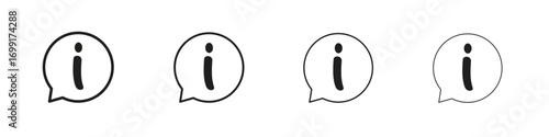Info icon line design. thin line vector icon set.