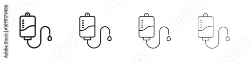 IV drip icon line design. thin line vector icon set.