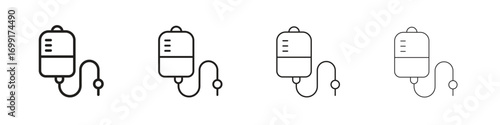 IV bag icon line design. thin line vector icon set.