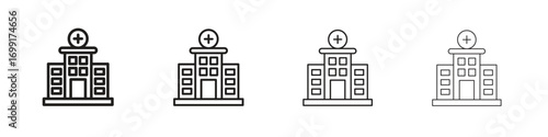 Hospital icon line design. thin line vector icon set.