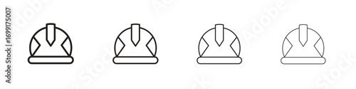 Helmet icon line design. thin line vector icon set.