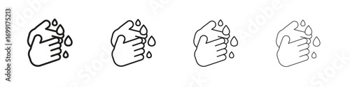 Handwashing icon line design. thin line vector icon set.
