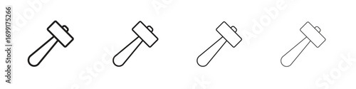 Hammer icon line design. thin line vector icon set.
