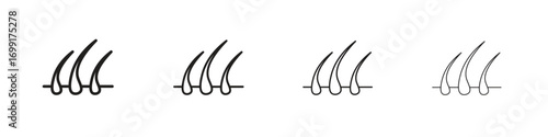 Hair icon line design. thin line vector icon set.