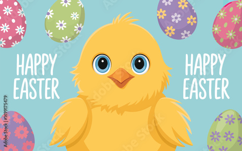 Easter wallpaper background flat vector illustration