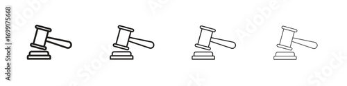 Gavel icon line design. thin line vector icon set.