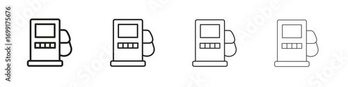 Gas station icon line design. thin line vector icon set.