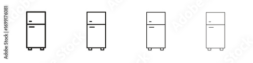 Fridge icon line design. thin line vector icon set.