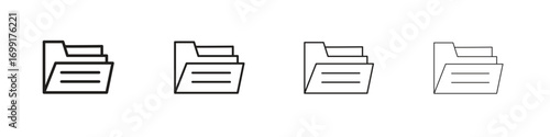 Folder icon line design. thin line vector icon set.
