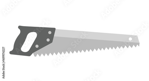 Isolated hand saw illustration showcasing carpentry tool for woodworking tasks and home improvement projects
