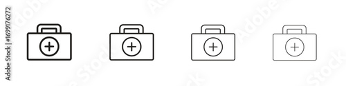 First aid kit icon line design. thin line vector icon set.