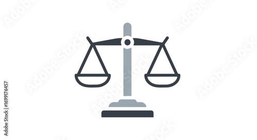 Stylized balance scale symbol representing legal fairness and justice within jurisprudence system for resolution of disputes and conflicts in society