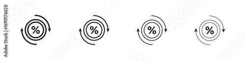 Exchange rate icon line design. thin line vector icon set.