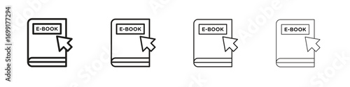 E-book icon line design. thin line vector icon set.