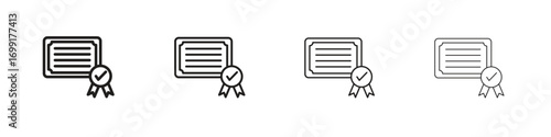 Diploma icon line design. thin line vector icon set.