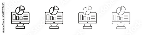Dashboard icon line design. thin line vector icon set.