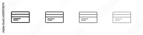 Credit card icon line design. thin line vector icon set.