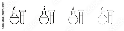 Chemistry icon line design. thin line vector icon set.