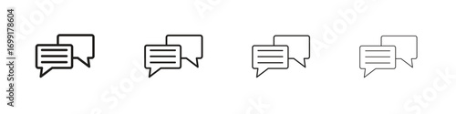 Chat icon line design. thin line vector icon set.