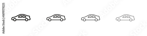 Car icon line design. thin line vector icon set.