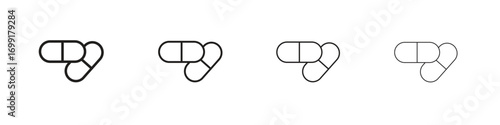 Capsule icon line design. thin line vector icon set.
