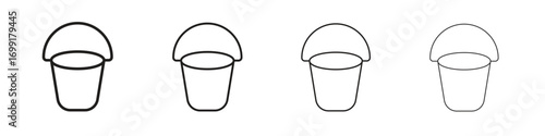 Bucket icon line design. thin line vector icon set.