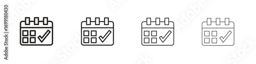 Appointment icon line design. thin line vector icon set.