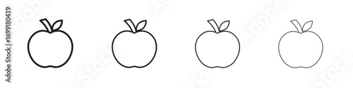 Apple icon line design. thin line vector icon set.