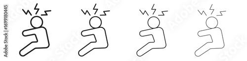 Anxiety icon line design. thin line vector icon set.