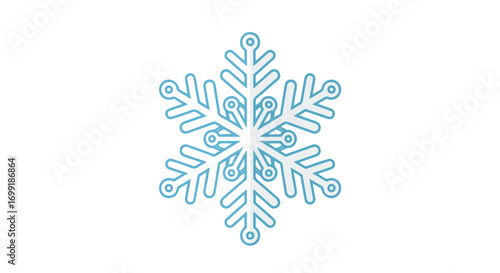 Digital snowflake icon with geometric design against a clear white background showcasing winter aesthetics