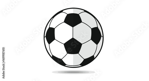A Stylized Football Illustration on a Pristine White Canvas Creating a Clean and Dynamic Composition with Sharp Lines and a Playful Shadow Effect