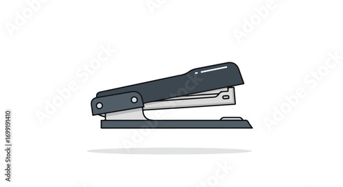 Illustrated office stapler on a white background, perfect for demonstrating tools and office accessories for creative presentations