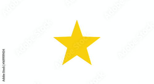 Illuminating Star: A Symbol of Brilliance and Achievement Displayed in a Bold Yellow Hue on a Pristine White Backdrop