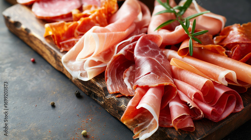 Tábua de frios italianos com presunto e embutidos