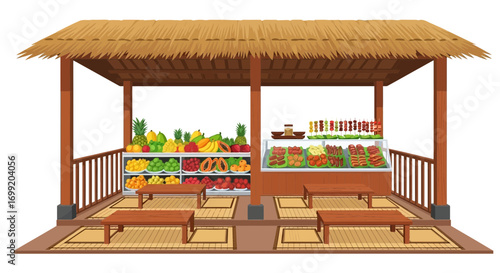 Authentic food stall scene offering diverse culinary experiences and delights