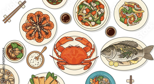 Delicious seafood and culinary delights presented as a flavorful feast