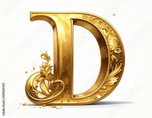 Ornate gold letter D