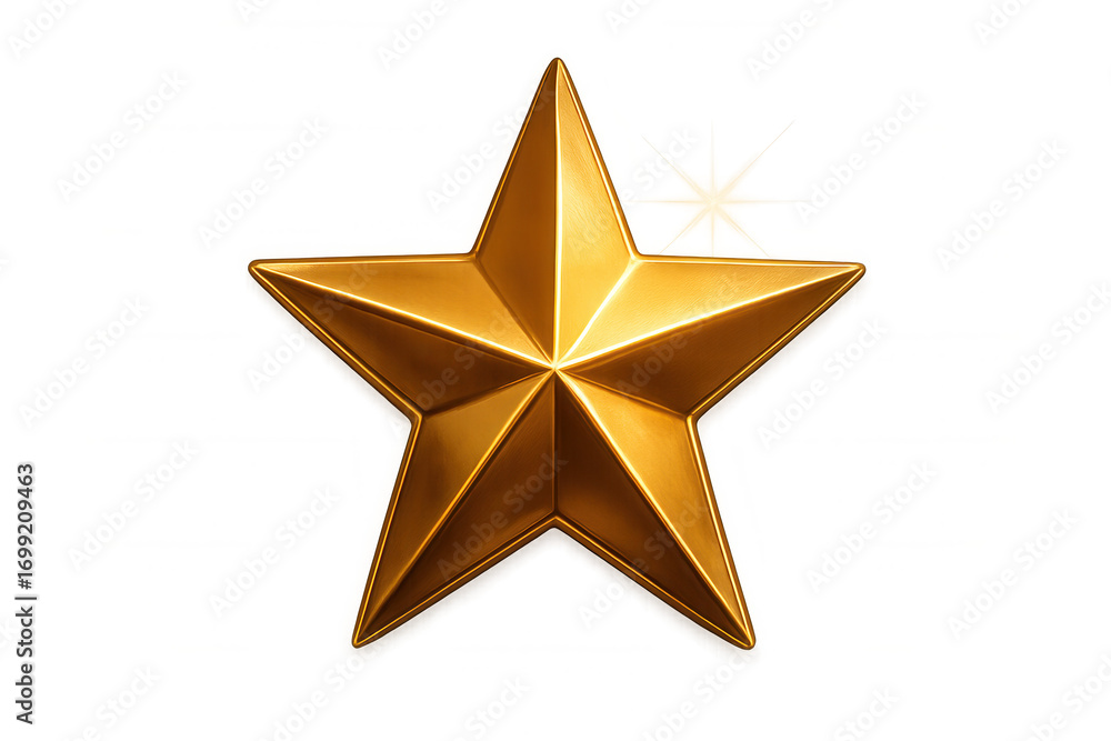 Obraz premium Golden star shining on a transparent background, symbolizing success, achievement, and excellence