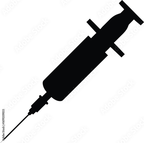 Black syringe medical instrument injection needle