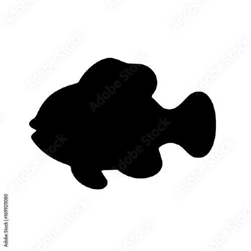 Minimalist aquatic fish silhouette icon, perfect vector graphic element for diverse design templates and modern web applications