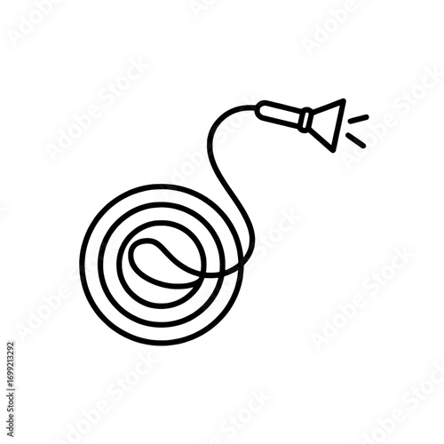 Hose with Nozzle Icon - Simple Line Art for Various Applications - Page 27