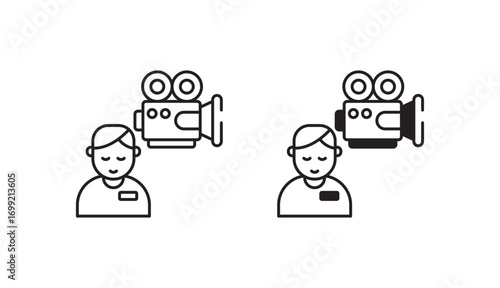 Camera Operator icon design with white background stock illustration