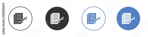 Signed contract icon pictogram for your web site design, logo