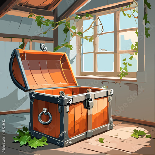 an old steamer trunk tucked in a dusty attic corner.