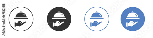 Hand holding tray icon pictogram for your web site design, logo