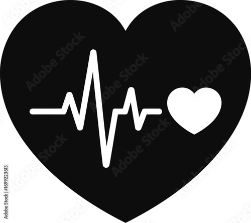 Heartbeat cardiogram symbol pulse rhythm