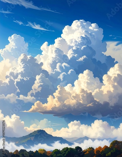 Cloudy mountain landscape