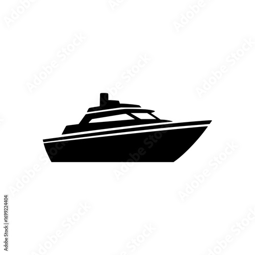 Yacht silhouette vector icon representing sea vessel, marine leisure, and travel boat